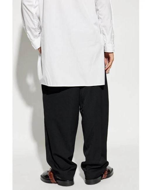 Yohji Yamamoto Black Wool Trousers for men