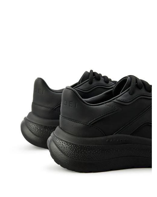 Casadei Black Lace-Up Platform Sneakers