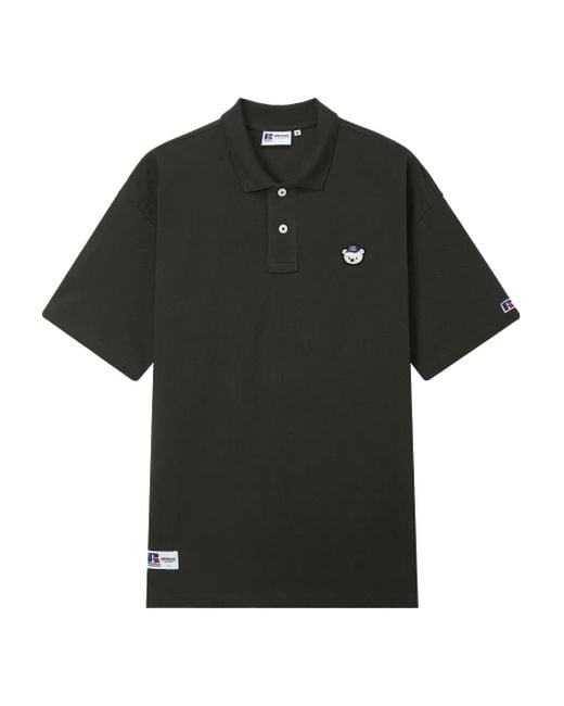 Chocoolate Black X Russell Athletic Logo-Patch Polo Shirt for men