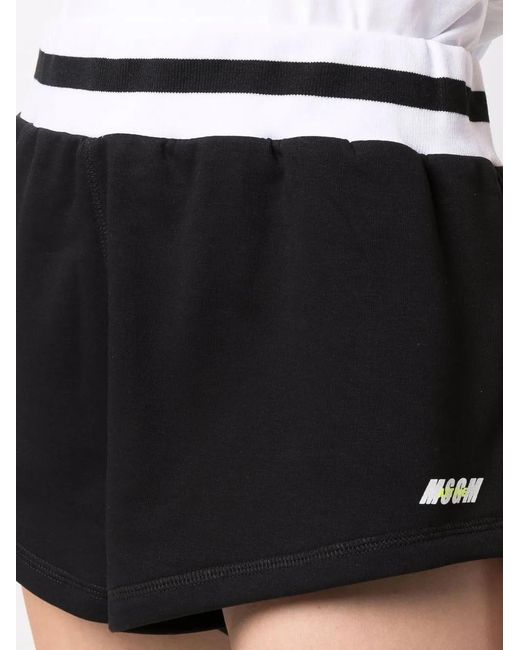 MSGM Logo-print Track Shorts Black