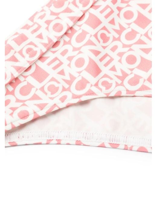 Moncler Pink Logo-print Stretch Bikini