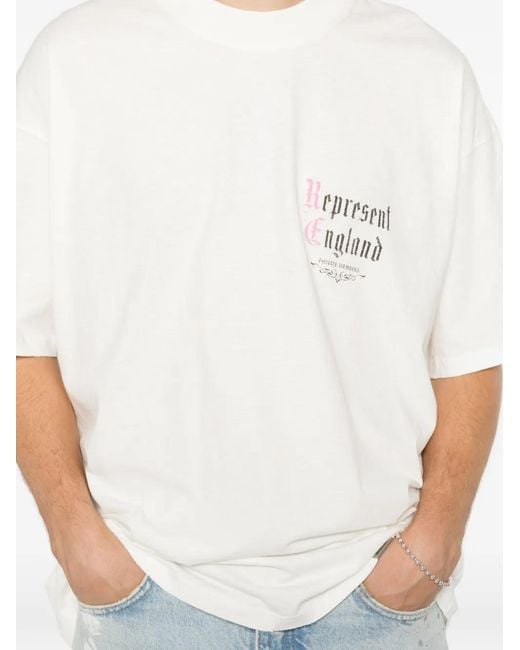 Represent White Logo-Print Short-Sleeve T-Shirt for men