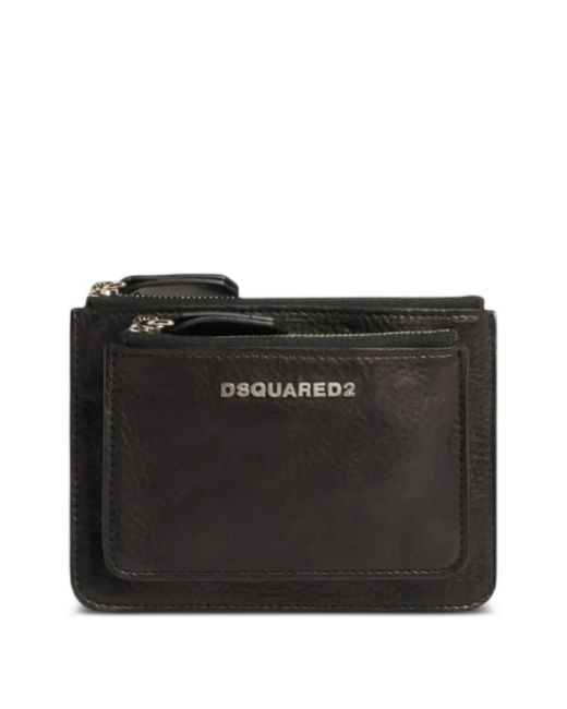 DSquared² Black Twin Pouch Small Card Holder