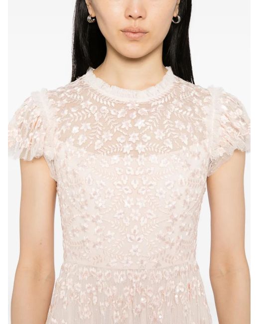 Abito Con Ricamo A Fiori di Needle & Thread in Pink