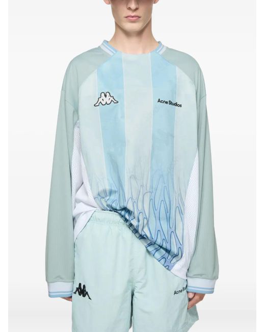 Acne Studios X Kappa Striped T-Shirt in Blue | Lyst