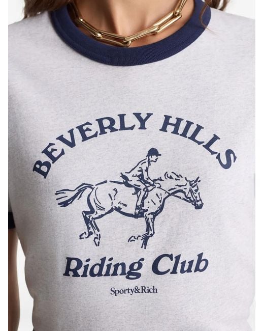 Sporty & Rich White Graphic Ringer T-Shirt