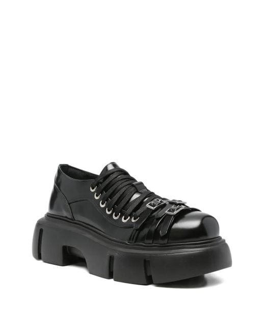 Simone Rocha Black Buckle-Strap Platform Boots