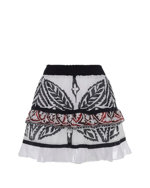 Devotion Black Ruffled Patterned Skirt