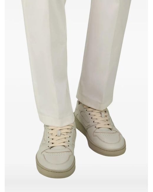 Boggi White Origin Perforated Leather Sneakers for men