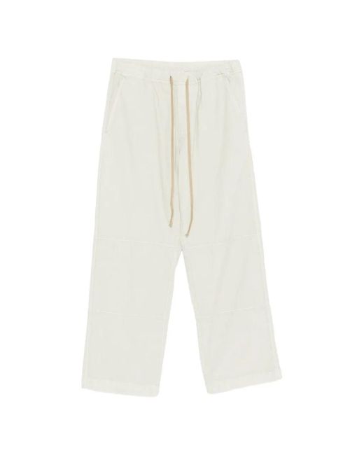 Haikure White Drawstring Panelled Trousers for men