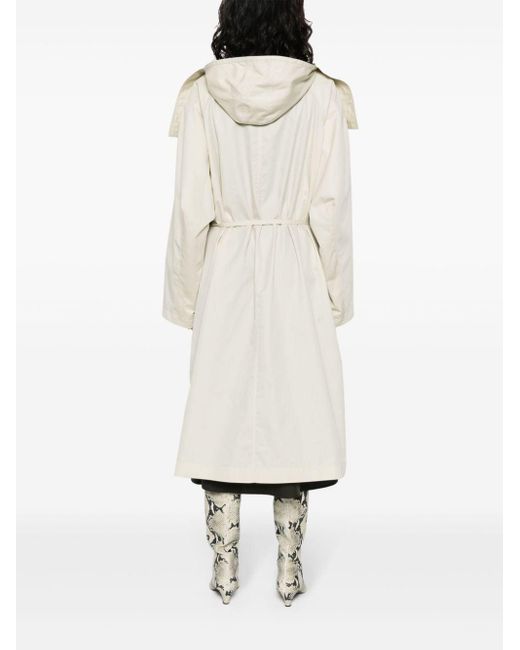 Lemaire White Neutral Oversize-flap Trench Coat - Women's - Cotton/polyamide