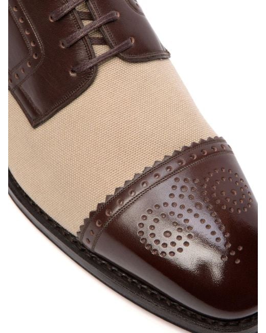 Bally Brown Panelled Leather Derby Shoes for men