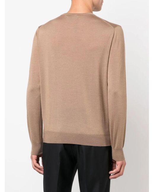 メンズ Canali クルーネック プルオーバー Natural