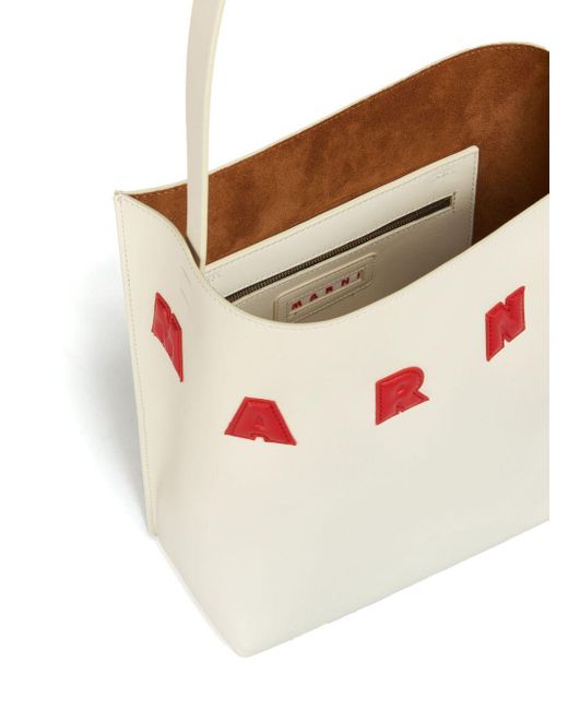 Marni White Museo Logo-patch Bag