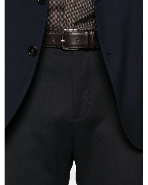 Incotex Black Elastic-Waistband Trousers for men