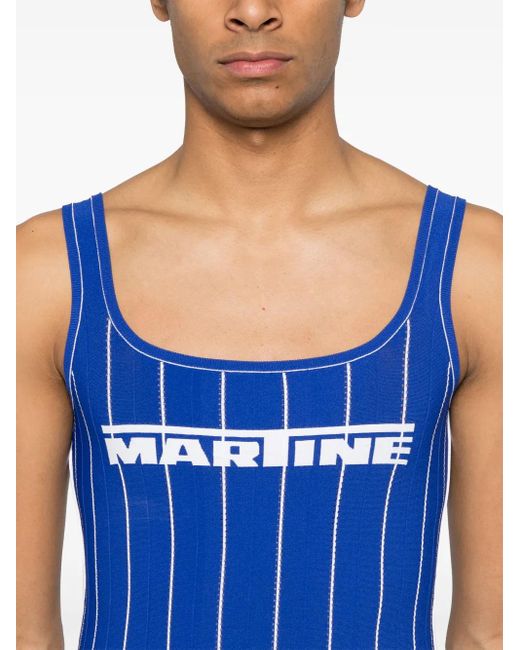 Martine Rose Blue Logo-Print Vest