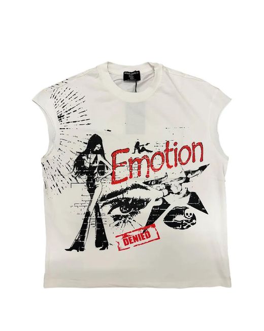 Mixed Emotions White Starboy Graphic-Print Vest for men