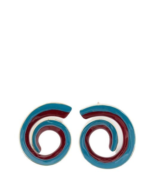 Marni レディース ブルー エナメル ピアス