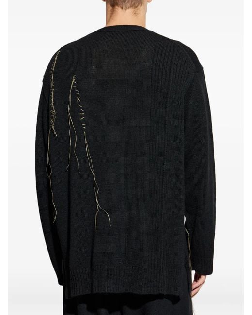 メンズ Yohji Yamamoto Vネック カーディガン Black