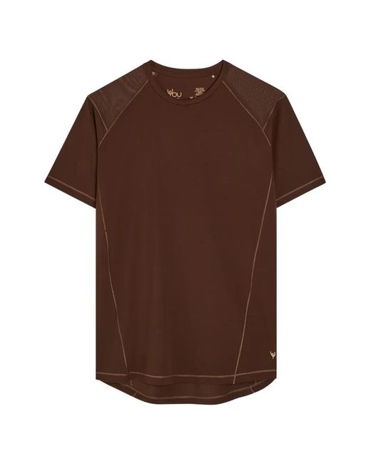 Now You Live Brown Waterley Mesh-Panel Raglan-Sleeve T-Shirt