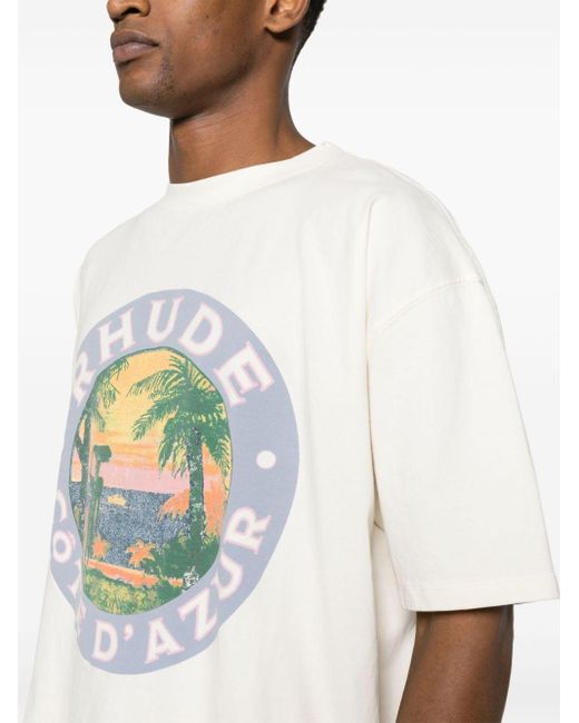 T-shirt à imprimé Lago Rhude pour homme en coloris White