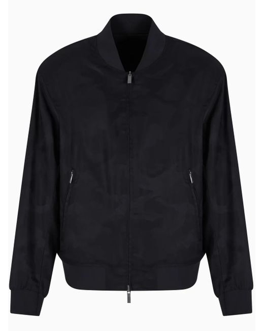 ARMANI EXCHANGE Blue Zip-Up Bomber Jacket for men