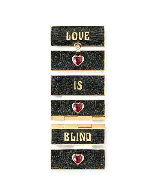Marie Lichtenberg Metallic Love Is Blind Diamond And Ruby Necklace
