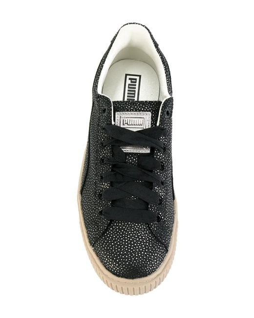 PUMA Black Basket Platform Lux Sneakers