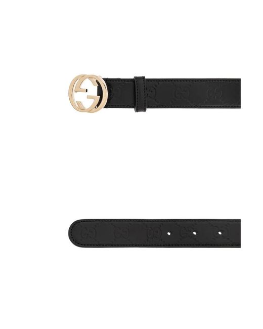 Gucci Black Interlocking G Buckle Belt
