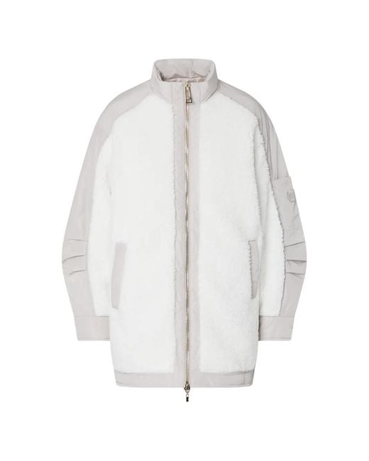 Liu Jo White Oversized Teddy Bomber Jacket