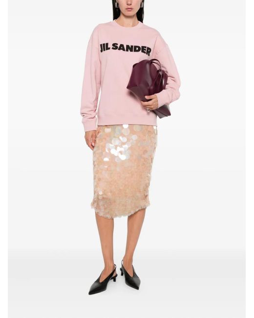 Jil Sander Pink Logo-Print Sweatshirt
