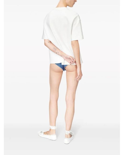 Area White Crystal-Embellished T-Shirt