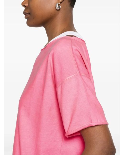 Juvia Pink Cotton-Blend T-Shirt