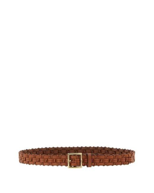 Polo Ralph Lauren White Braided Leather Belt