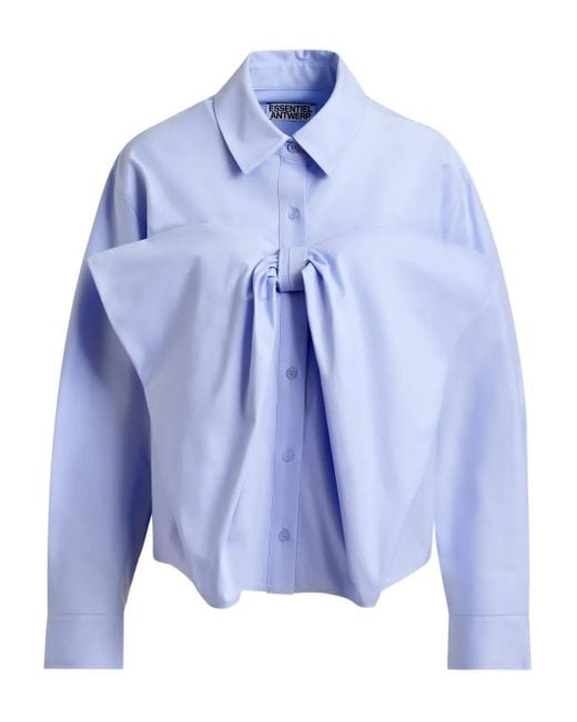 Essentiel Antwerp Blue Bow-Detail Shirt