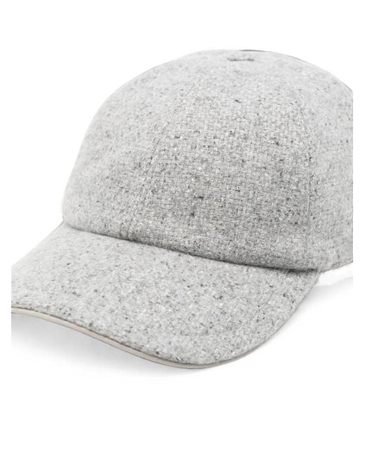 Eleventy White Bouclé-Texture Baseball Cap for men