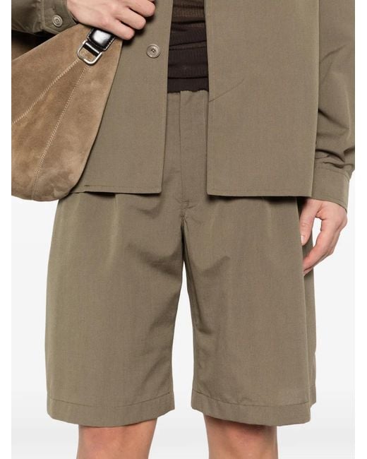 Our Legacy Green Ponte Pleated Shorts for men