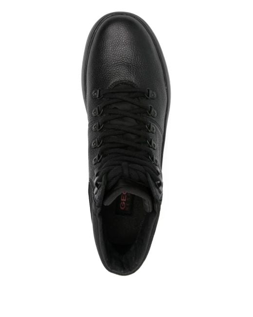 Geox Black Granito + Grip Lace-Up Padded Collar Boots for men