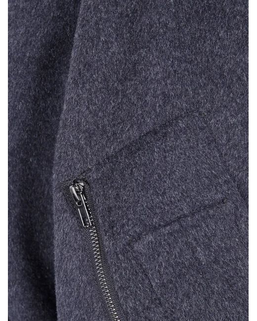 Semicouture Blue Zip-Up Bomber Jacket