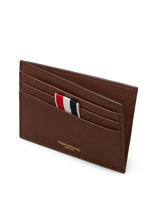 Thom Browne Brown Double Card Holder for men