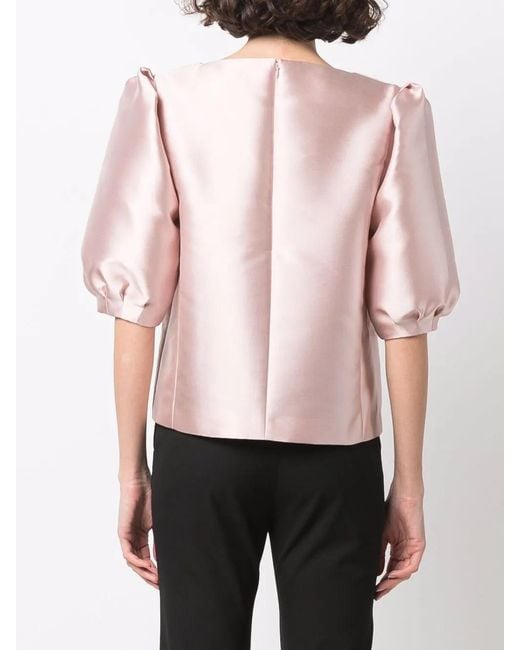 Alberta Ferretti Pink Puff-sleeve Top