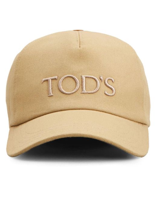 Tod's Natural Logo-embroidered Cotton Baseball Cap for men