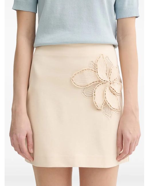 Twinset Natural Floral-Patchwork Mini Skirt