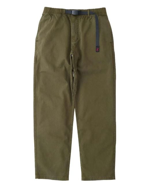 Gramicci Green Elasticated-Waist Buckle Trousers for men