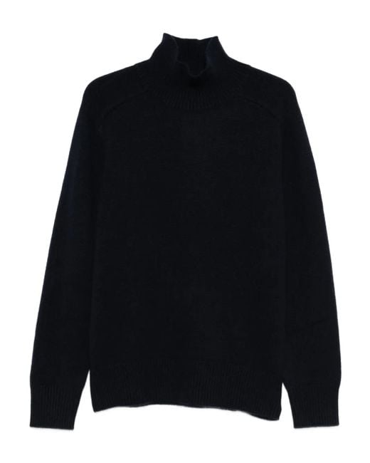 Soft Goat Blue Roll-Neck Cashmere Sweater for men