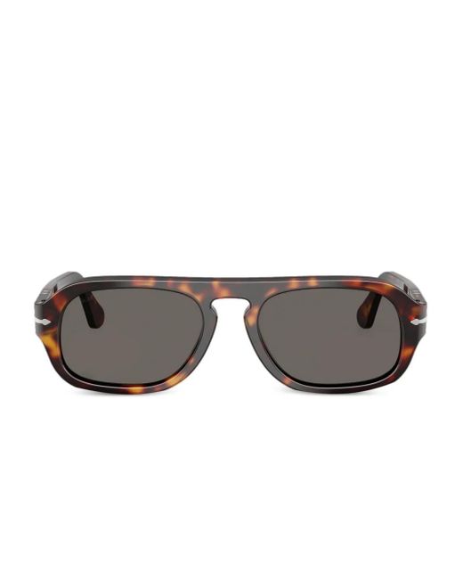 Persol Gray Pilot-Frame Tortoiseshell Acetate Sunglasses