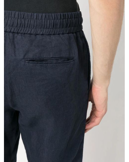 Orlebar Brown Blue Linen Straight-Leg Trousers for men