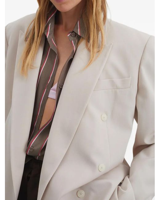 Frankie Shop White Monterey Double-Breasted Blazer