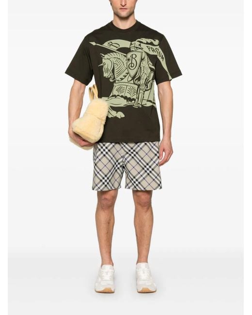 Burberry Gray Check-Pattern Shorts for men