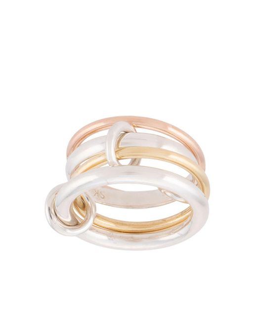 Spinelli Kilcollin White 18kt Rose Gold, 18kt Yellow Gold And 925 Sterling Silver Hyacinth 4-linked Ring